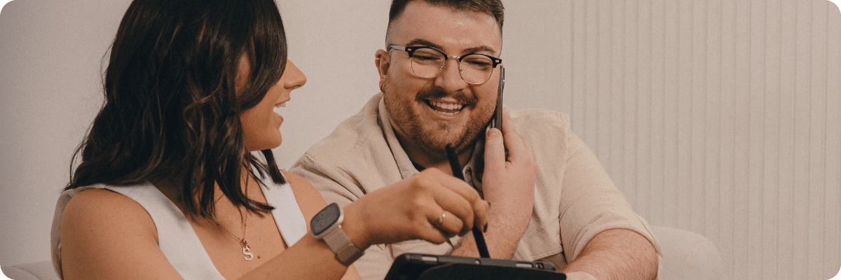 Small Business Marketing Experts Sarah and Ross discussing traditional vs digital marketing for small businesses with a consultancy client of theirs.