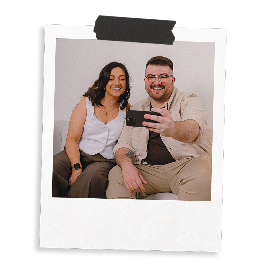 The Business Tea's Sarah and Ross Powell providing strategic consultancy with a client over video call as part of a marketing retainer.