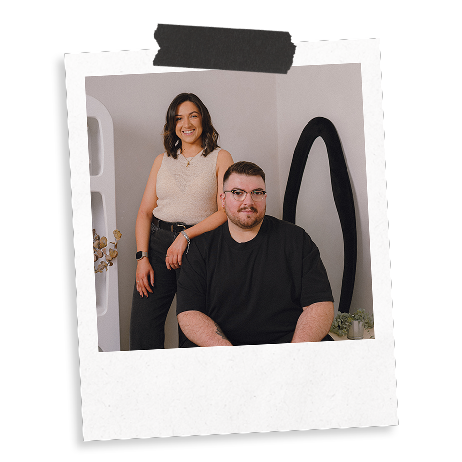 Marketing Agency, The Business Tea owners Sarah and Ross Powell in smart-casual attire.