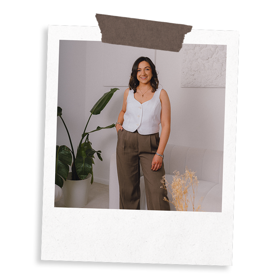 Sarah Powell, The Business Tea co-founder photographed in a casual, minimal environment.